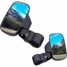 Motorcycle Rearview Mirror Buttons 50mm 44mm Universal with Bracket 2 Pieces Replacement for UTV RZR 900 XP 1000 Turbo Arctic Cat Black