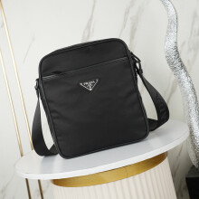 Prada Men Nylon Crossbody Bag Black 22cm