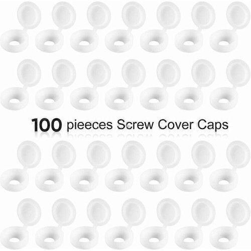 Plastic Hinged Screw Covers Fold Screw Lids Washer Flip Tops White 1