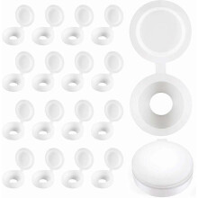 Plastic Hinged Screw Covers Fold Screw Lids Washer Flip Tops White