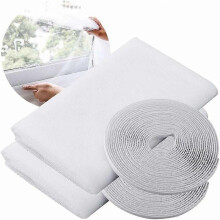 2-piece mosquito net window, anti window mosquito net, anti insect net, mosquito net screen protector, 150cm x 200cm, with 2 self-adhesive tapes (whit