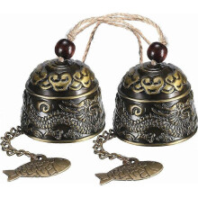 2-piece retro dragon wind chime, classic Chinese feng shui metal bell, good luck and blessings, wind chime for outdoor indoor gardens and homes-