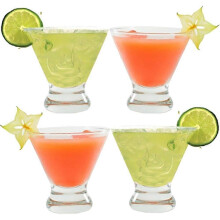Martini Glasses Set of 4-Cocktail Glasses-8oz Stemless Martini Glasses-Glass Dessert Cups-Martini Gl gift for women/men
