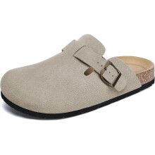 Women's Suede Leather Clogs Slip on Comfortable Home Mules Clogs Shoes