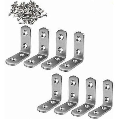 8Pcs Stainless Steel Angle Brackets Brackets/Angle Brackets/Angle Brackets/Right Angle Brackets/90 Degree Right Angle Brackets/50mm 50mm Supplied