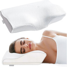Cervical Contour Memory Foam Pillow Neck & Shoulder Pain Relief,Adjustable Height Ergonomic Support Gift