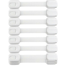 Child Safety Strap Locks (10 Pack Baby Locks for Cabinets and Drawers, Toilet, Fridge & More. 3M Adhesive Pads. Easy In for mother/girl gift