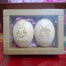 2 uds personalizado nombre personalizado grabado conejito huevo de Pascua de madera |Niño Niño Niña Cesta Pascua Relleno
