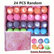 Ensemble de 24 coffrets cadeaux de boules de bain, hydratants pour la peau sèche, boules de sel de bain aux huiles