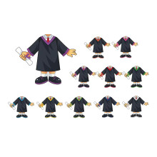 10Sheets Graduation Robe Patterned Sticker For Classroom