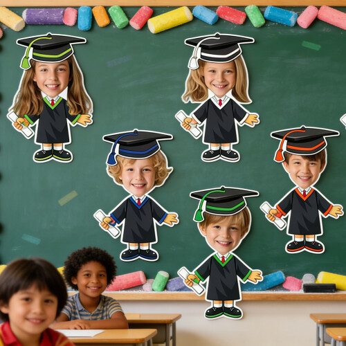 10Sheets Graduation Robe Patterned Sticker For Classroom 1