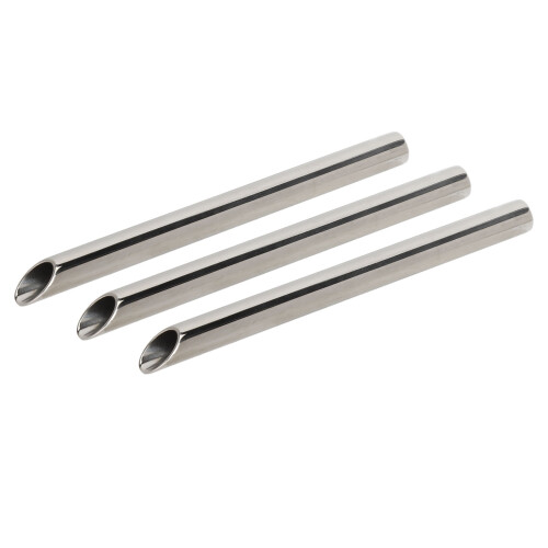 3Pcs MedGrade Stainless Tubes 6mm/0.2in Silver