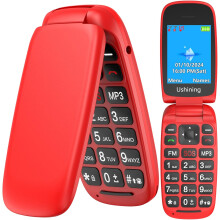 USHINING Unlocked GSM Flip Mobile Phone Big Button Easy to Use,SIM Free