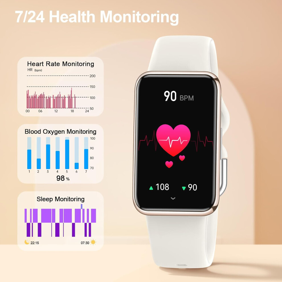 Fitness Tracker With Heart Rate & Sleep Monitor, Bluetooth Smartwatch 747045379592