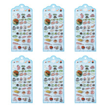 6Sheets Embossed Sticker Waterproof PVC Resin-Ingredients