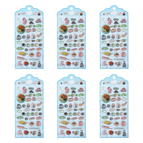 6Sheets Embossed Sticker Waterproof PVC Resin-Ingredients