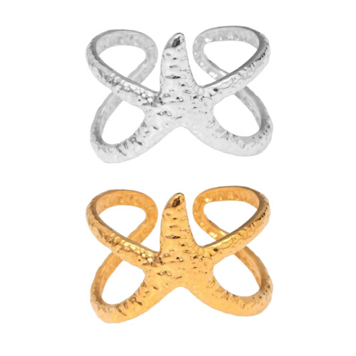 Elegant Ocean Vacation Style Adjustable Starfish Ring-40 1