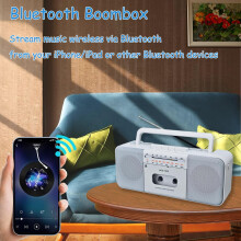 Portable Cassette Player Recorder, AM/FM/SW Radio, Bluetooth, USB/SD, 10W Speaker