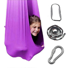 (Purple, 100*280cm) Hamaca columpio de algodón para niños