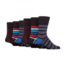 (Black/Red, 6-11 UK) Lot de 6 paires de chaussettes en bambou non élastiques pour homme