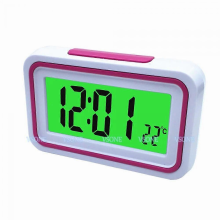(Pink) Reloj despertador digital LCD parlante ruso con termómetro, retroiluminado, para personas ciegas o con baja visión, 4 colores, modelo 9905RU