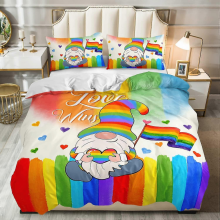 (A, 140x210cm) Rainbow Duvet Cover Set For Teens Colorful Love Bedding Sets Love Heart Comforter Cover
