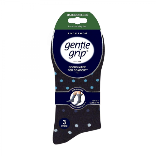 (Navy/Blue, 6-11 UK) - 6 Pack Mens Non Elastic Bamboo Socks 1