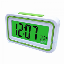 (green) Sveglia digitale LCD parlante russa con termometro, retroilluminata, per non vedenti o ipovedenti, 4 colori, modello 9905RU.