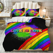 (E, 180x210cm) Rainbow Duvet Cover Set For Teens Colorful Love Bedding Sets Love Heart Comforter Cover