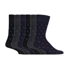 (Navy, 6-11 UK) Lot de 6 paires de chaussettes en bambou non élastiques pour homme