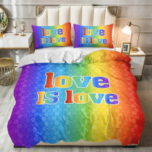 (C, 160x220cm) Rainbow Duvet Cover Set For Teens Colorful Love Bedding Sets Love Heart Comforter Cover