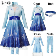 (100 (2-3T), Elsa 19) Disney Frozen Children Elsa Anna Costume For Kids Girls 4 8 10 Y Cosplay Snow Queen Clothes Fancy Party Birthday Princess Dress