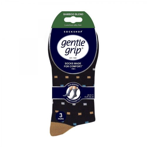 (Navy/Grey, 6-11 UK) - 6 Pack Mens Non Elastic Bamboo Socks 1