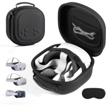 DEVASO Hard Carrying Case for Meta Quest 3S/Quest 3/Vision Pro VR Gaming Headset