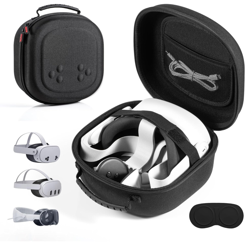 Devaso Hard Carrying Case For Meta Quest 3S/Quest 3/Vision Pro Vr Gaming Headset 783798122436