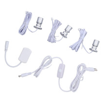 Jewelry Showcase LED Light 5V USB Mini Dimmable Spotlight Natural Silver Finish