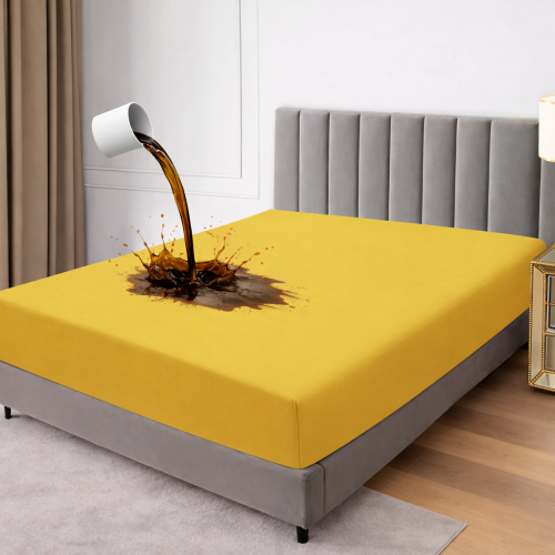 ( Ochre, Superking) 2 Pack Waterproof Mattress Protector-30cm Deep Elastic Fitted Sheet 1