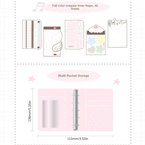 Professional Size Cute Cartoon Notebook with Removable-White 2
