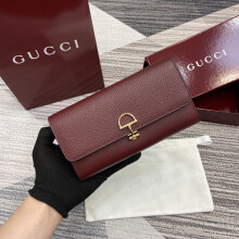 GUCCI Burgundy Leather Card Holder | Premium Quality Wallet 828147