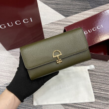 GUCCI Green Leather Card Holder | Premium Quality Wallet 828147