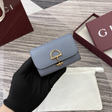 GUCCI Light Blue Leather Card Case | Premium Quality Mini Wallet 828148