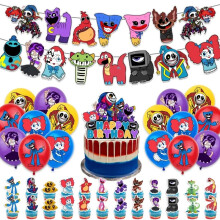 (Set B) Poppy Playtime 5 Happy Birthday Party Decoration Banner Balloon Cupcake Topper
