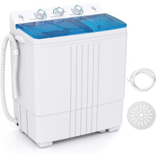 TANGZON Twin Tub Washing Machine, 8KG/4.5KG Portable Washer and Spin Dryer Combo with Timer Control & Drain Pump