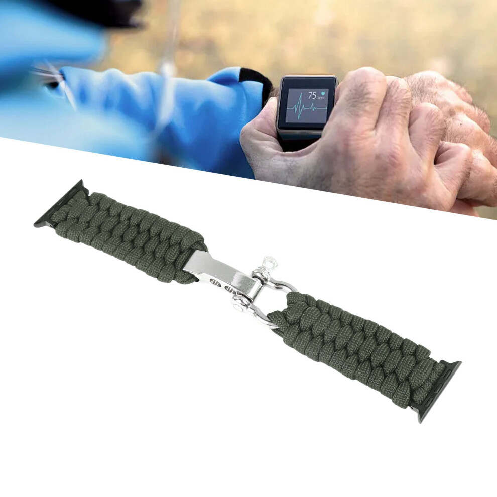 Braided Nylon Watch Band For Ios 9-1 Se Green 9431393403443