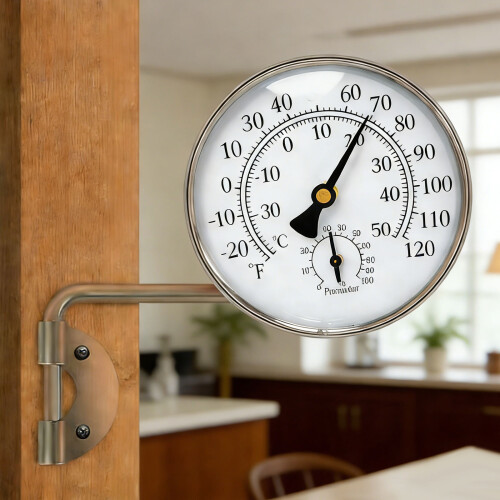 100mm Analog Thermometers Hygrometer Environment Gauge Silver 1