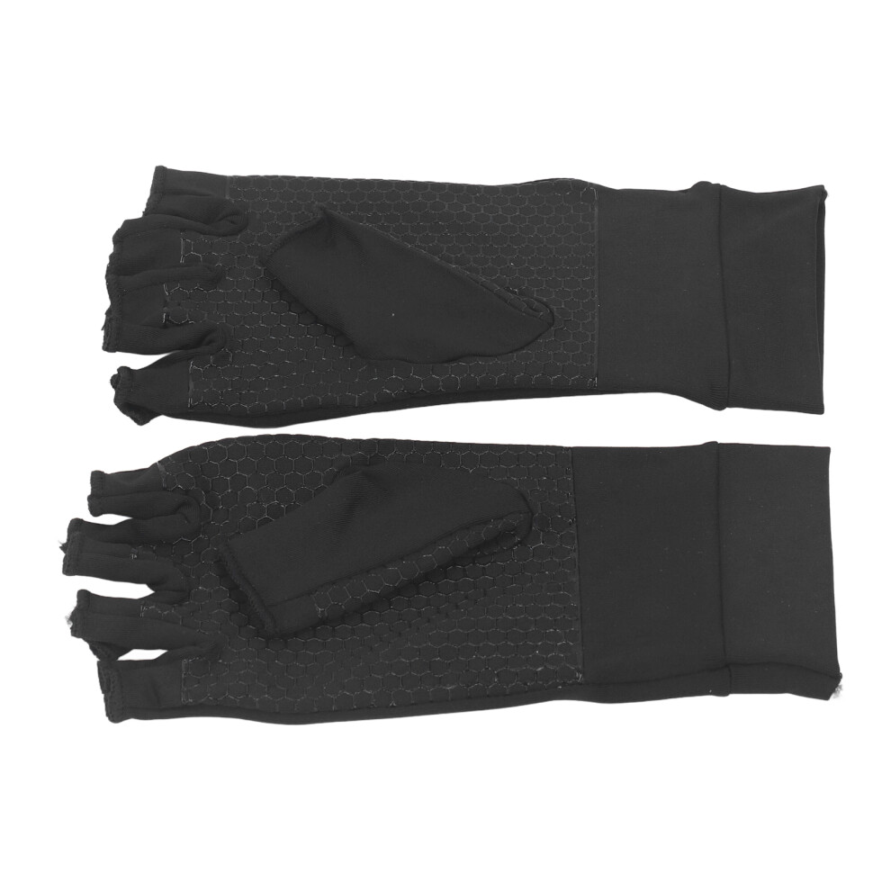 2pcs Copper Fibre L Fingerless Gloves 7.5-8.7in
