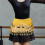 Yellow Three-Layer Dance Skirt with Glitter Sequin Hip Scarf 8