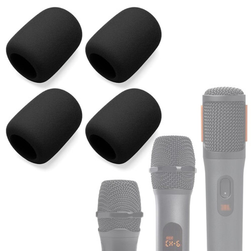 4-Pack Schuimrubberen Microfoonhoes voor  PartyBox Draadloze Microfoons, Microfoonspons Windschermfilter 2