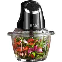 Desire Electric Fruit & Vegetable Mini Chopper, 1L glass bowl with 500ml food capacity & storage lid, Dishwasher safe parts, Stainless Steel