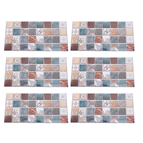 FG62 6 PCS PVC Self-Adhesive Backsplash 5.9x11.8in 1
